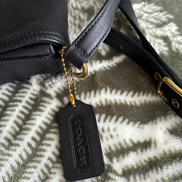 Coach Black Leather Crossbody with Gold-Tone Buckle - Picture 11 of 16